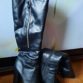 Жіночі сапоги Натуральна шкіра на цигейкі.