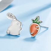 Срібні сережки зайчик та морквина 925