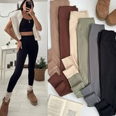 Лосінки в рубчик на флісі р. 42-44, хорошої якості! Чорні!