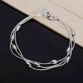 Браслет "овальні намистинки" срібло 925 проба!