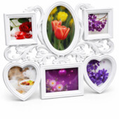 Фоторамка-коллаж белая на 6 фотографий, 42×26×2 см