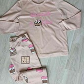 Primark брендовый теплый флисовый пижамный комплект размер M евро 40/42