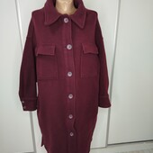 Бордове пальто-сорочка H&M L Пог -61