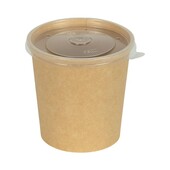 Стакан-супник Крафт із пластиковою кришкою 450мл Paper cup, 5 шт