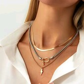 Набір три шт. ланцюжкове намисто, кольє з підвісками в двох кольорах