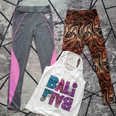 Леггинсы 2шт+майка 146-158(собирайте мои лоты)