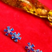 Ніжні срібні сережки "Квітки" з фіанітами