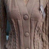 Кофта крупной вязки,кардиган вязаный на пуговицах--цвет на выбор