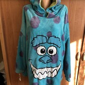 Меховушка, 2-х стороння, плюшева туника, кофта, Disney, худи, 2-3XL. слип, пижама