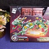 Конструктор Qman Динозавр-трансформер 250 деталей 2в1