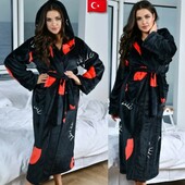 ❤️Не реально крутезний!!!!!Жіночий плюшевий халат дліний із капюшоном Шик нові ❤️Турція