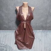 Шикарное секси платье( иск.кожа), р.44(евро)