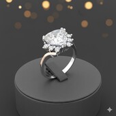 Масивна срібна каблучка з великим фіанітом 18розмір