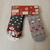 Набір 2шт Новорічні махрові дитячі шкарпетки Lupilu. на 1-2роки