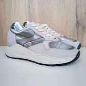 Нові італійські натуральні кросівки, прошиті жіночі кеди, нубук шкіра, літо демі, р. 36