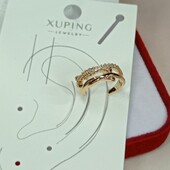 Нежная монокаффа с дорожками фианитов. Позолота 585 пробы 18К.