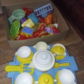 Великий лот іграшкового посуду і продуктів
