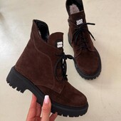 Ботинки натуральна замша шоколад