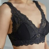 Чорний топ бюстгальтер з мереживoм р.м