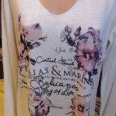 Білий тонкий светр квітковий принт