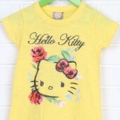 Жовта футболка з коротким рукавом Hello Kitty розмір 3/4 року