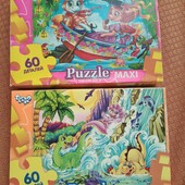 Лот из двух пазлов. Яркие. Крупные детали.