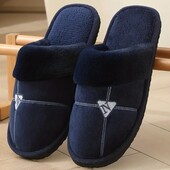 Мужские домашние комнатные тапочки стелька 28,5 см. Цвет тёмно-синий