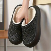 Галоши без задника сабо на меху женские стелька 26 см. Цвет чёрный