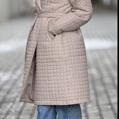 Стьобане демісезонне пальто в розмірах