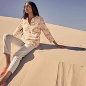 Стильная льняная рубашка Edmara S evro 38+6 оверсайз