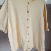 Плюс сайз вершково жовтий кардіган р.20