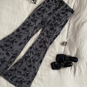 Брючки/лосіни кльош у кольорі графіт оригінальний дизайн