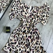 Розпродаж магазину! Леопардове плаття дуже класне рюші валани