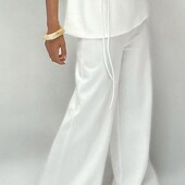 Стильні білі брюки палаццо, XS