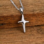 Кулон підвіска на ланцюжку зірка, хрест медсталь