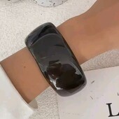 Широкий браслет манжет, чорний смола