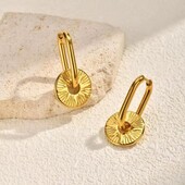 Сережки овали, підвіски монети, монетка, медзолото