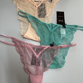 185. Бразиліани, стрінги мереживні 3 шт xl