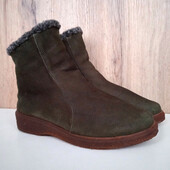 Французькі натуральні черевики, жіночі теплі напівчеревики, демі зима, р. 37-37.5