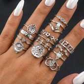 Великий набір каблучок, кільця 15 шт