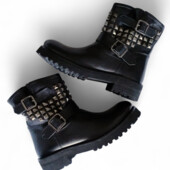 Натуральная кожа! Байкерские женские сапоги (Италия)