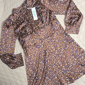 Blue vanilla uk14 сатінова міні сукня лео