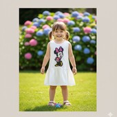 Сарафан із принтом міні маус для дівчинки 2-5 років (молочний). сарафан для девочки 4613