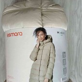 Esmara брендовое стёганое термо/пальто/куртка с капюшоном цвет бежевый размер М евро 40/42