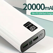 Павербанк з ємністю 20000 мАг, led дисплей, usb, type-c, micro. Новий