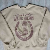 Willie Nelson теплый свитшот внутри начес цвет песочный размер L XL