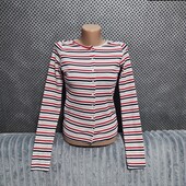 Симпатичная женская кофточка на пуговицах в полоску, р.38(евро)
