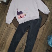 Набір велюрові лосіни з начьосом і світшот на байці 6-8 років