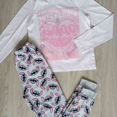 Primark брендовый пижамный комплект хлопок + флис на рост 146/ 152 см