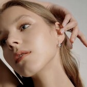 Сережки з камінцями , срібне покриття